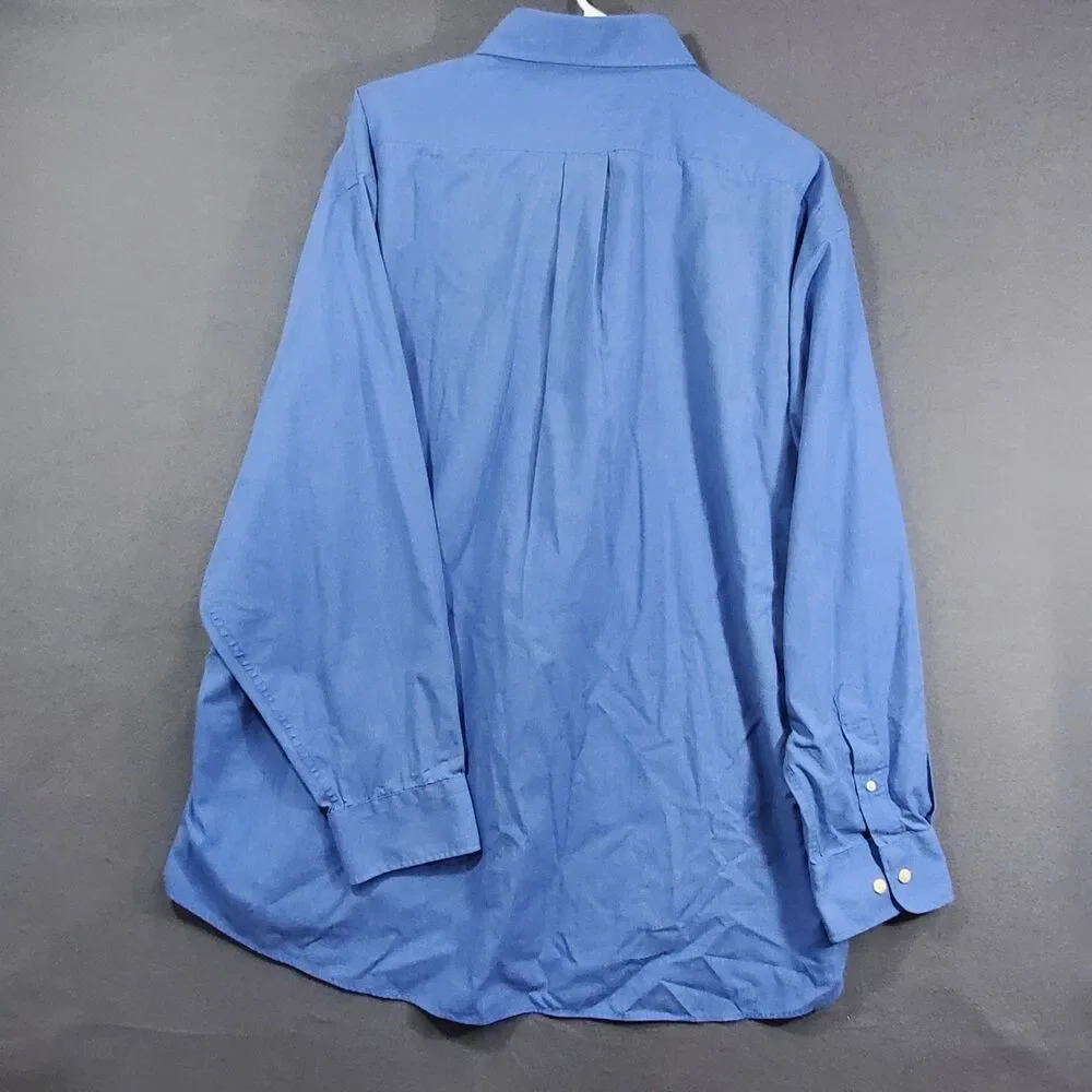 Duck Head Mens Button Down Dress Shirt Size 2XL Blue Embroidered Logo